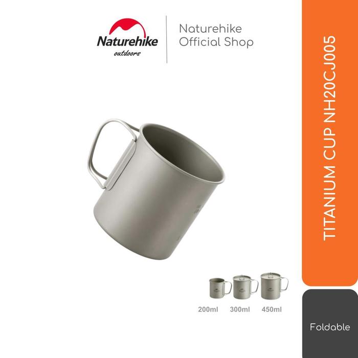 READY Naturehike Titanium Cup Nh20Cj005 Gelas Mug Panci Camping Ultralight