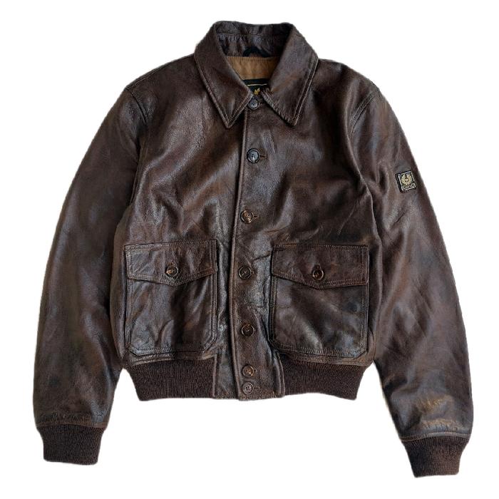 Belstaff Aviator Vintage Leather Jacket Classic Retro Rugged Style Jaket Kulit no barbour avirex sch