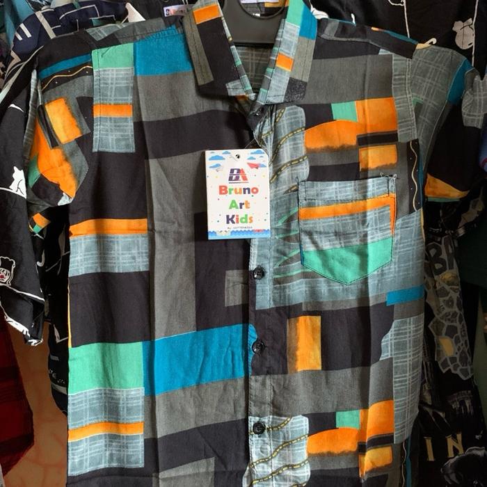 Bruno Art Kemeja Anak Bahan Rayon Motif Warna-warni untuk Tampilan Stylish
