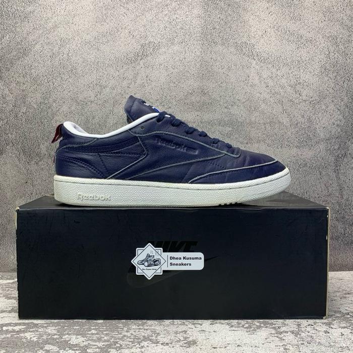 Sepatu Second Casual Reebok Club C 85 Vector 'Navy White' Size 42 insole 27 cm Original Guarantee 10