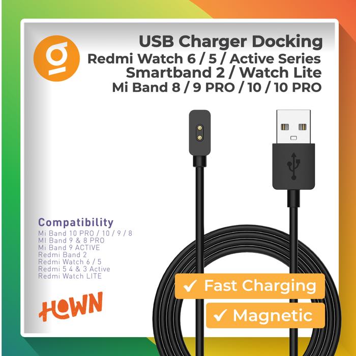Charger Magnetic Cable Charging Kabel USB 1M for Xiaomi Mi Band 10 Pro / 10 / 9 / PRO / 8 / 8 9 ACTI