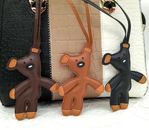 CD13 Teddy Charm Gantungan Tas Bag Kunci Hp Dompet Bear Beruang Kulit Mewah Teddy Mr.Bean