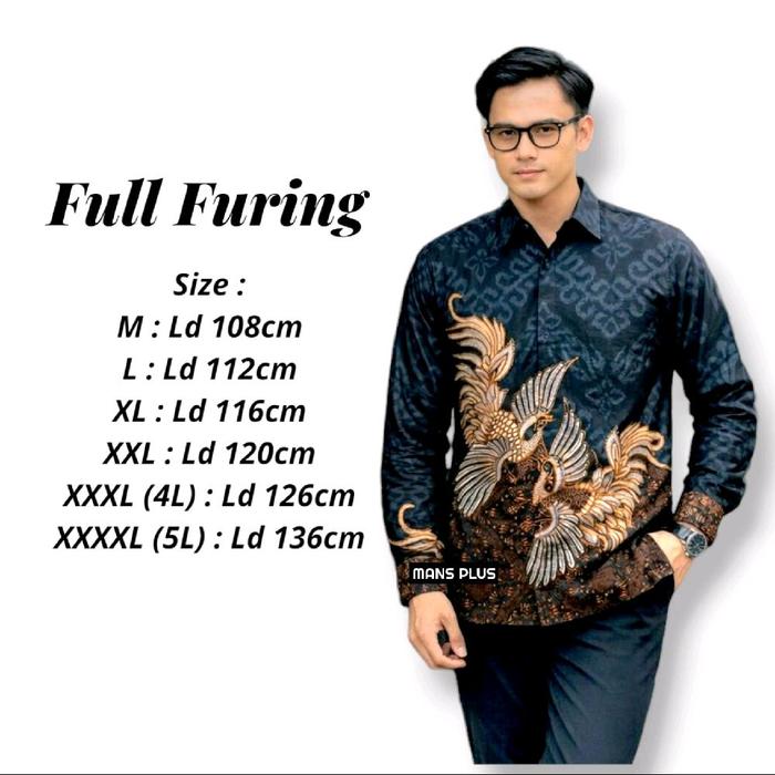 [FULL FURING] Kemeja Batik Pria Furing Jumbo Big Size Lengan Panjang Premium Hem Big Size XXXL XXXXL