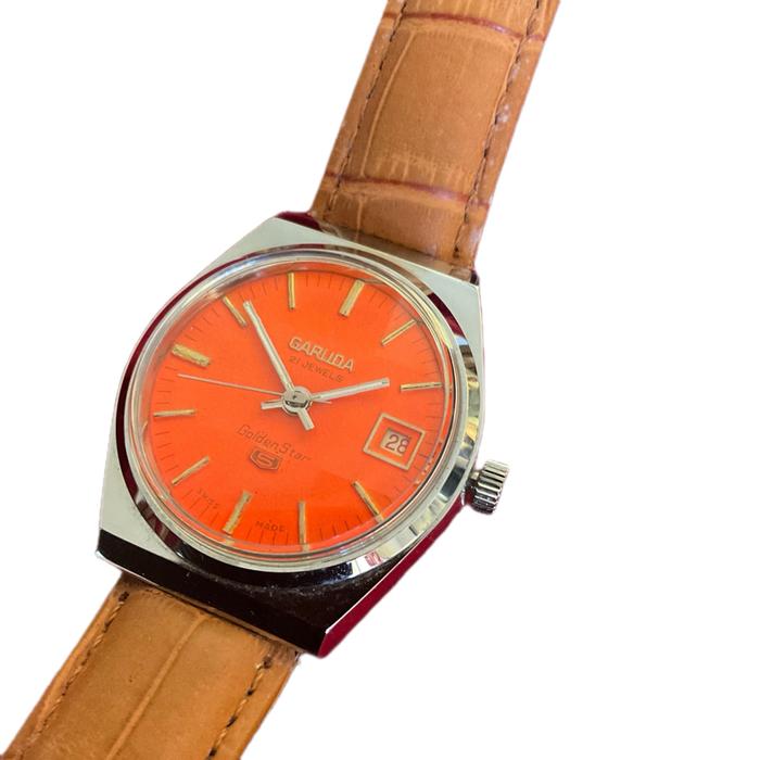 Garuda Jam Tangan Koleksi Golden Star Limited Dial Orange Neon Warna Orange Neon NOS New Old Stock R
