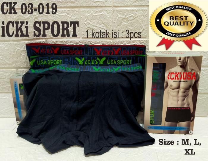 Boxer Pria Celana  Dalam Pria Premium  Big Size 1 kotak isi 3pcs CK3-019