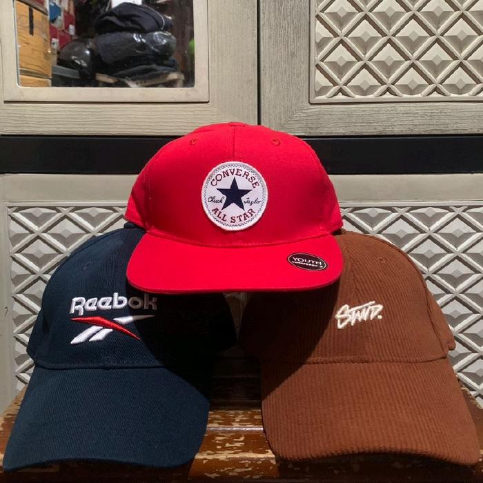 ORIGINAL TOPI COTTON CONVERSE SNAPBACK REEBOK CAPS PULL & BEAR CORDUROY LOGO