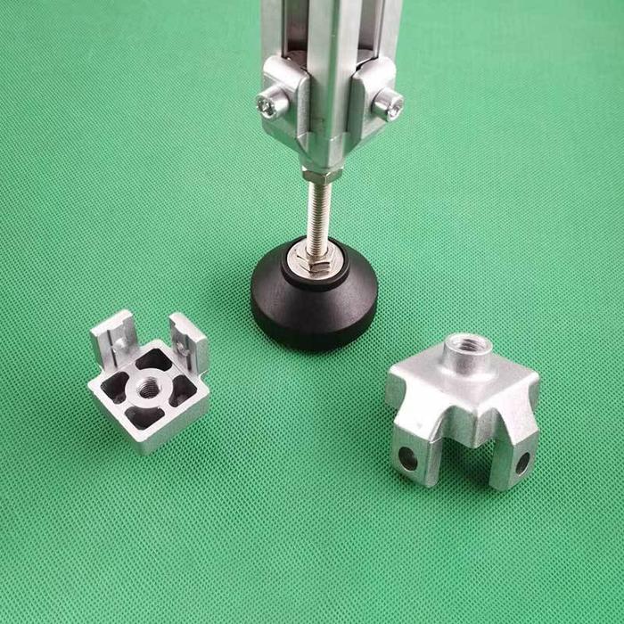 2pcs Foot Adjuster Nylon 50mm Kaki Meja Conveyor Dudukan Galvanis D50 M8×50mm