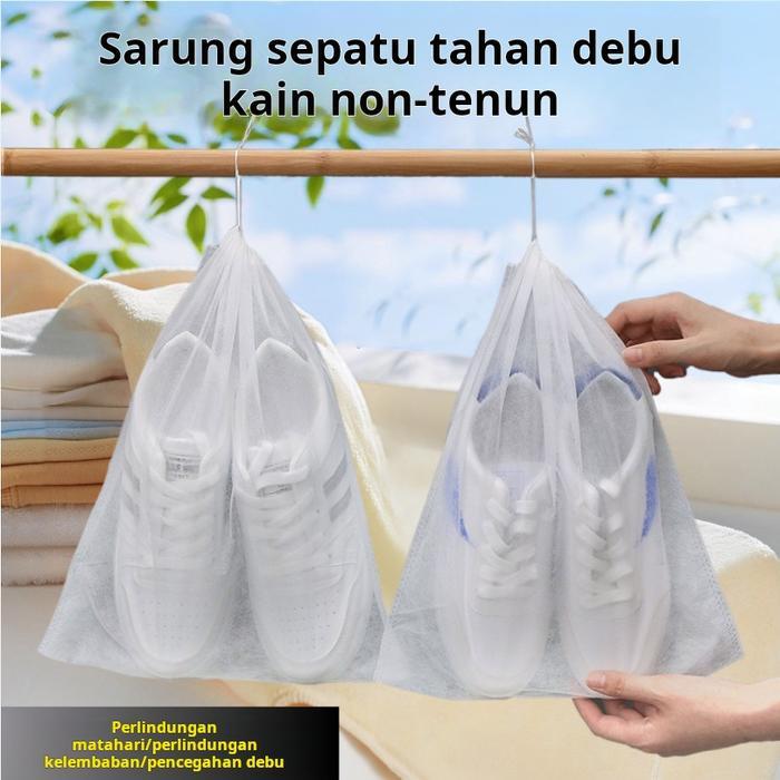 【Beli 1, Dapat 15 Pcs】Tas Sepatu Non-Woven – Anti Kuning, Tahan Debu, Tahan Lembap & Tahan Matahari,