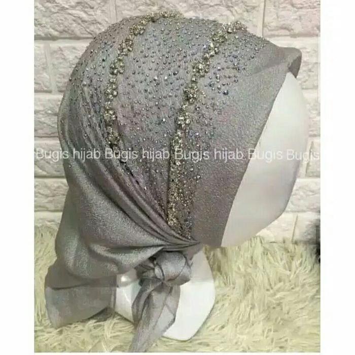 HIJAB MEWAH / SEGI EMPAT PESTA / HIJAB SWAROSKY BANDO MELATI Bugis HIJAB / UK 110 X 110