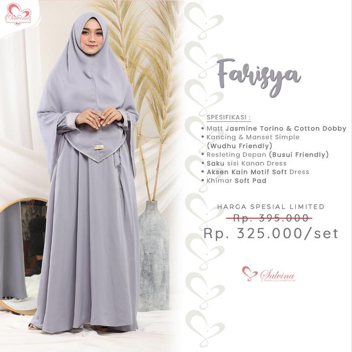 GAMIS SET/DRESS ONLY MOTIF DIAMOND BAHAN JASMINE TORINO ORIGINAL FARISYA by SALVINA
