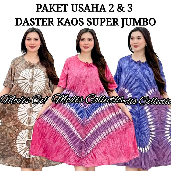 Daster 3 pcs 100 ribu Grosir Daster Kaos Payung Super Jumbo isi 2 pcs dan 3 pcs Paket Usaha Dress Wa