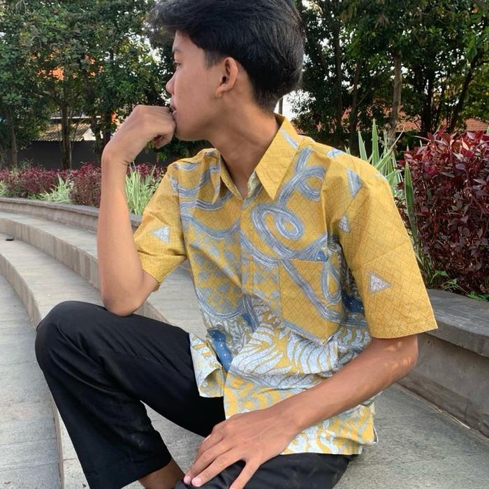 HEM PRIMA KATUN MOTIF LURIK Batik Hijau Remaja Kombinasi Pendek Pria Muda Keren