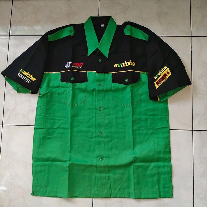 kemeja baju mekanik otomotif oli Evalube with Veltec Runner 4T Pro Scootic size L