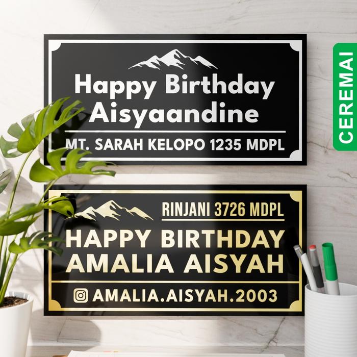 BOLAK BALIK - PLAKAT TULISAN HAPPY BIRTHDAY PUNCAK GUNUNG CUSTOM SIGN