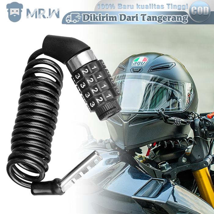 Kunci Helm Motor 4 Digit Gembok Helm Anti Maling Multifungsi Gembok Kecil Koper Kunci Pengaman Helm
