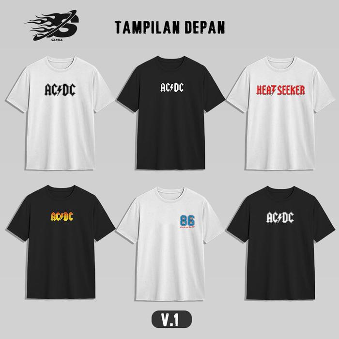 Kaos Band Acdc Original Style | Kaos Musik Rock Metal Vintage | Sablon DTF Premium | Unisex Pria Wan