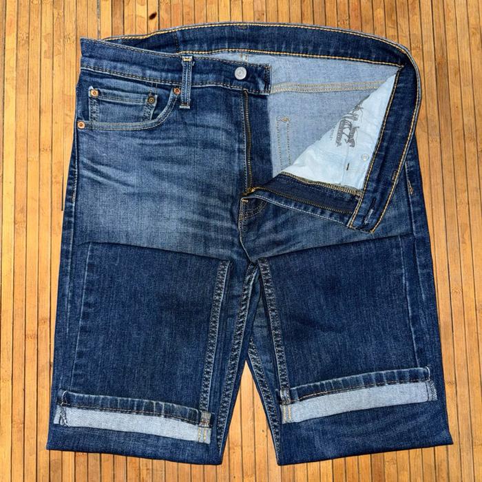LEVIS 513 SLIM STRAIGHT DARK BLUE FADING FABRIC STRETCH DENIM JEANS