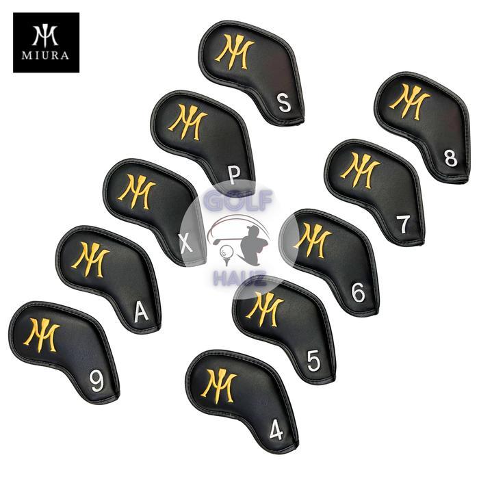 PREMIUM Head Cover Iron Miura Golf Bahan Leather Kulit Golden MAGNETIC Clutch Forged Stik Stick Hat 