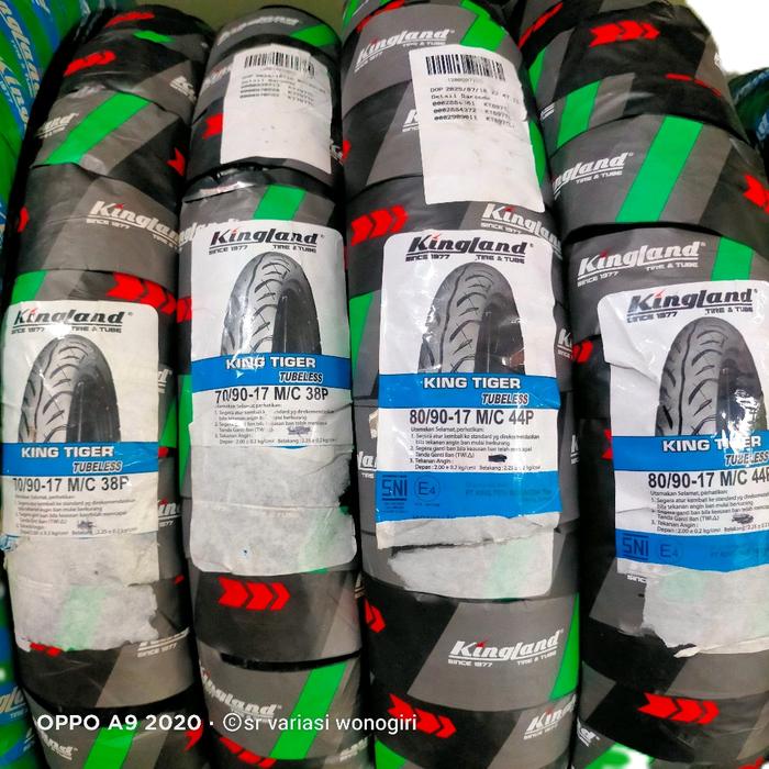 Kingland Ban King Tiger Tubeless 70/90-17 M/C 38P & 80/90-17 M/C 44P Kualitas Terbaik untuk Motor An