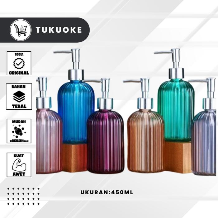 Botol Sabun Kaca Warna Dispenser Sabun Kamar Mandi Elegan Mewah Botol Sabun Shampo