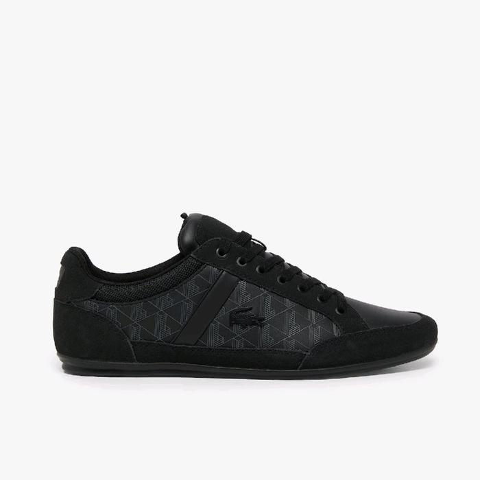 LACOSTE Men's Sneakers Shoes Chaymon Sepatu Sneakers Casual Pria Original - Black