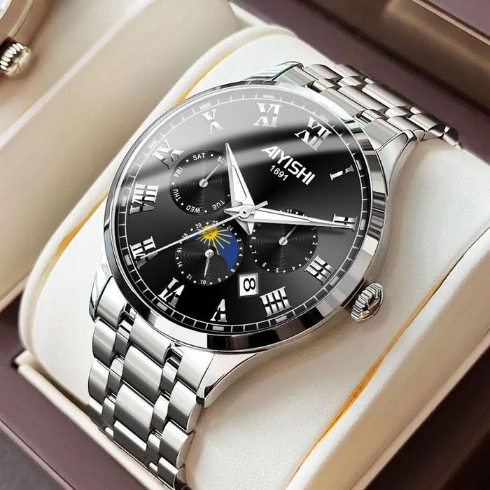 AIYISHI Jam Tangan Elegan 1691 Simple Tapi Kelihatan Mahal untuk Pria Wanita Minimalis Nyaman Dipaka