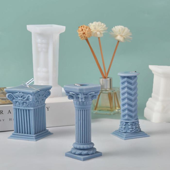 Classic Roman Column Candle Silicone Mold DIY Aromatic Soap Candle
