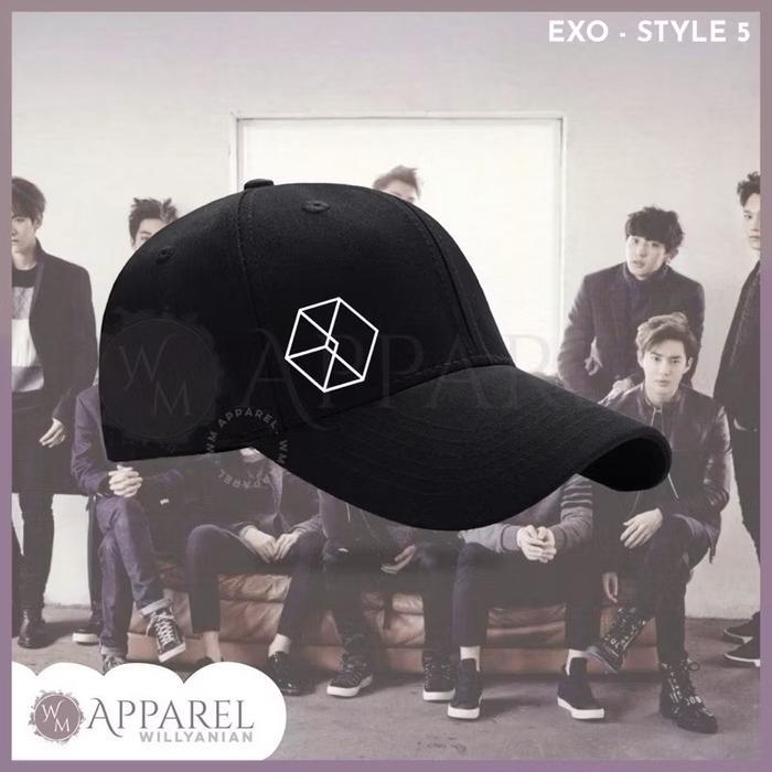 WM APPAREL Topi baseball EXO Exodus (Style 5) Kpop tumblr cap Premium high quality fabric Tumblr