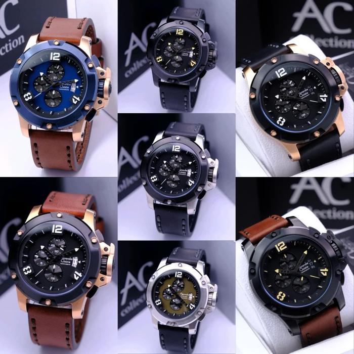 JAM TANGAN PRIA ALEXANDRE CHRISTIE AC 6295 AC6295 BLACK ROSEGOLD BROWN LEATHER ORIGINAL Quartz Watch
