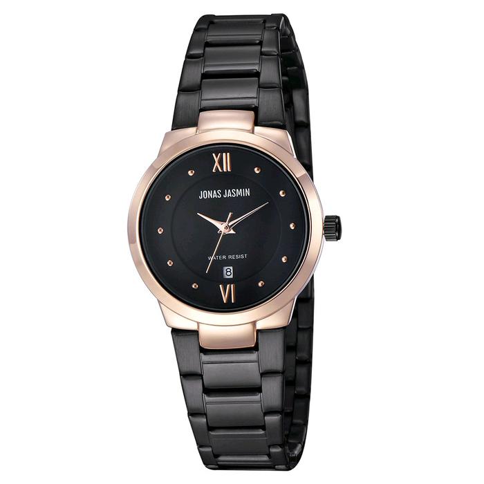 Jam Tangan Wanita Original Jonas Jasmin 3105 Rantai Stainless Tanggal Aktif