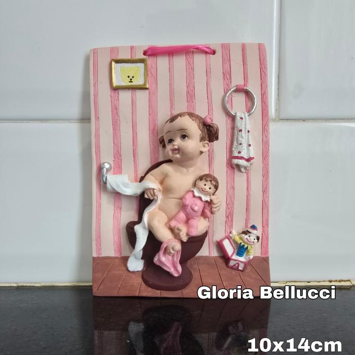 hiasan gantungan bathroom dinding pintu kamar mandi WC love anak pink