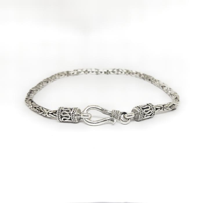 Brecelet Gelang Rantai Chain Borobudur Perak Silver Bali Asli 925 Anak Wanita Pria laki laki Elegan 