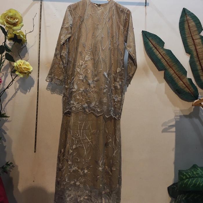 Gamis Tile Susun Warna Coklat Susu Cantik Poll