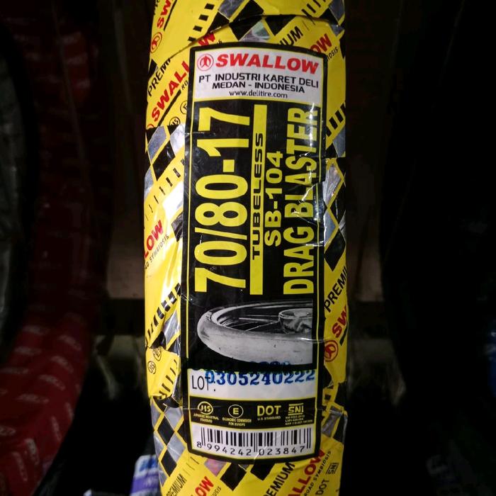 70/80-17 Drag Blaster SB 104 Ban Luar Swallow Ring 17 Ban Botak Ban Slick Tubeless