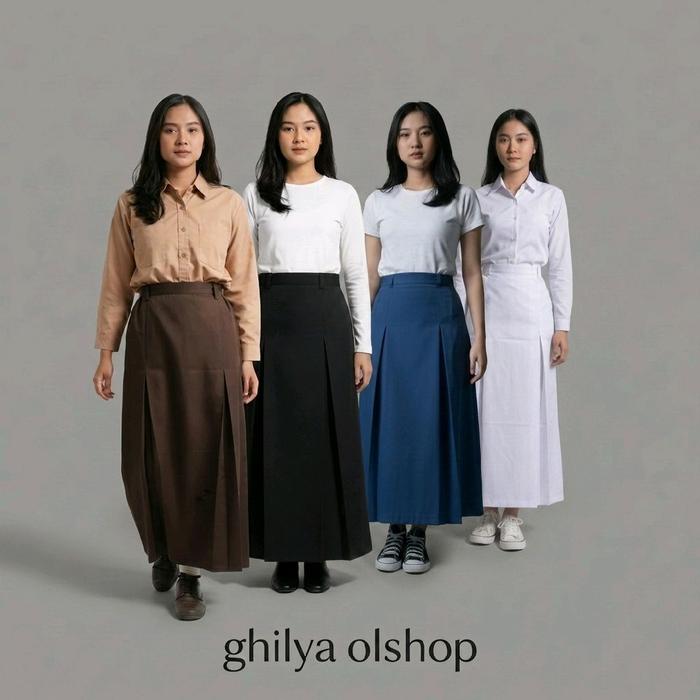 Rok span 2, Rok span bahan twis(licin serta mengkilap), Rok span SMP, Rok span SMA, Rok span putih, 