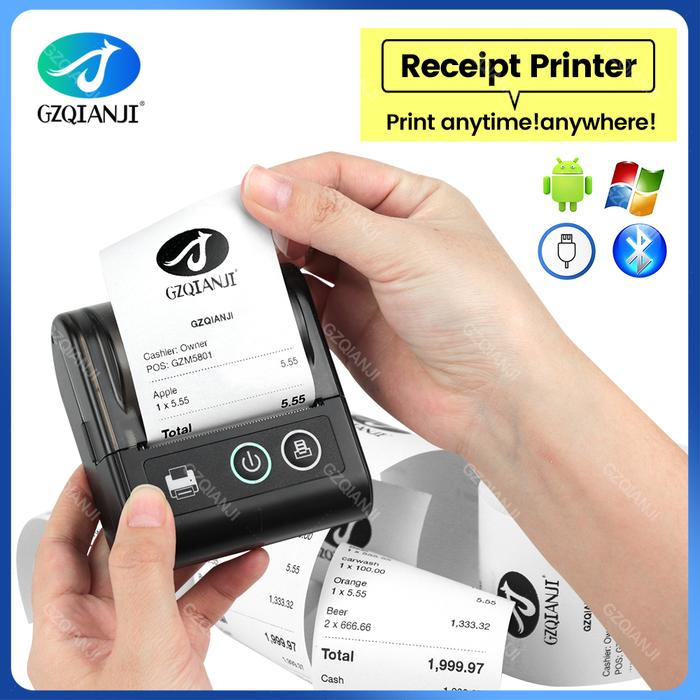 Portable Wireless Bluetooth Receipts Thermal Mini Printer 58mm Mobile