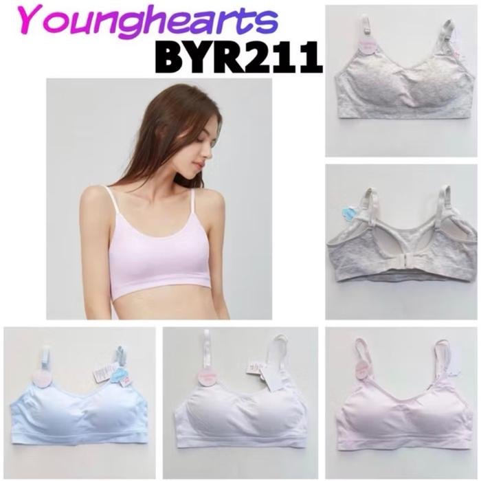 BYR211 miniset young hearts bra anak stage 2 training kaos modal dengan kait 34A 36A