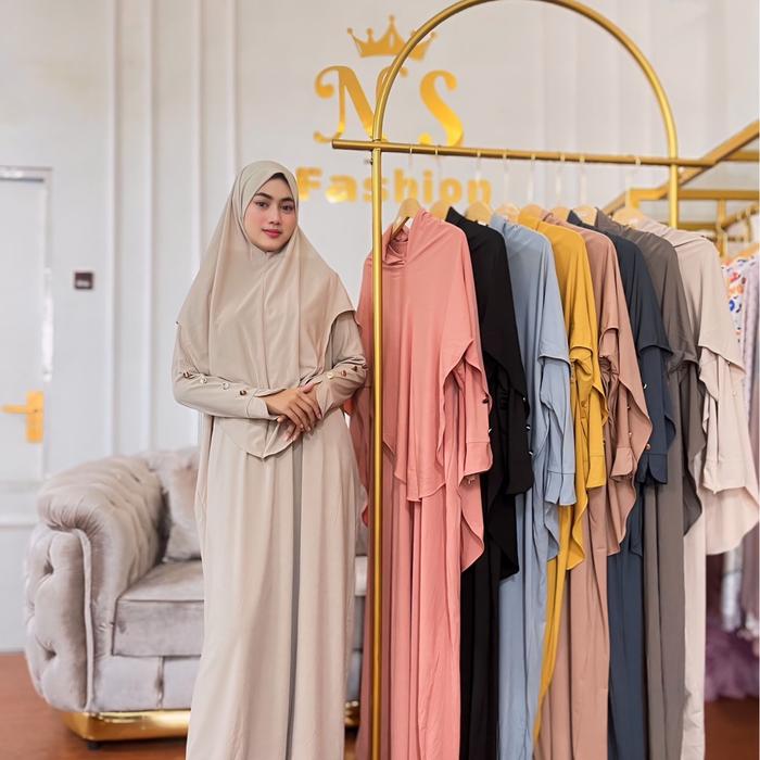 NS abaya jersey set hijab material jersey