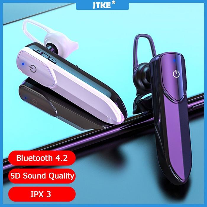 JTKE Earphone Nirkabel Bluetooth, Headset Stereo Nirkabel, Headphone