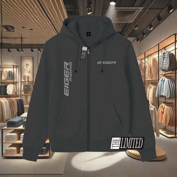 COD !!! Jaket resleting Eiger Riding kirka silver premium quality - jaket sweater hoodie pria dan wa