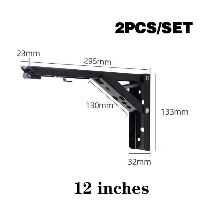 Bracket Siku Lipat / Siku Rak Dinding Besi Buku 2PCS - 12inch 2pcs