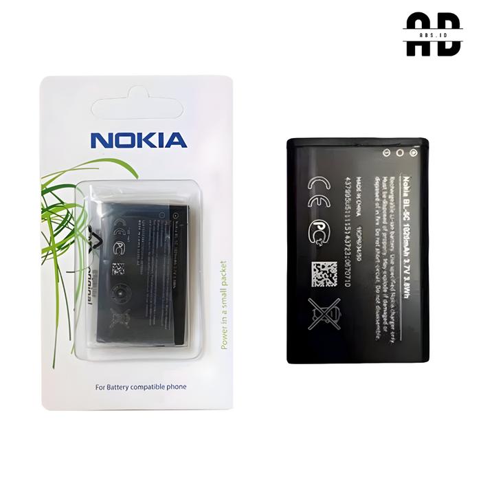 ABS - Baterai Ori 99 Double ic BL-5C / BL-4C Nokia Battery 2ic + Paking panjang