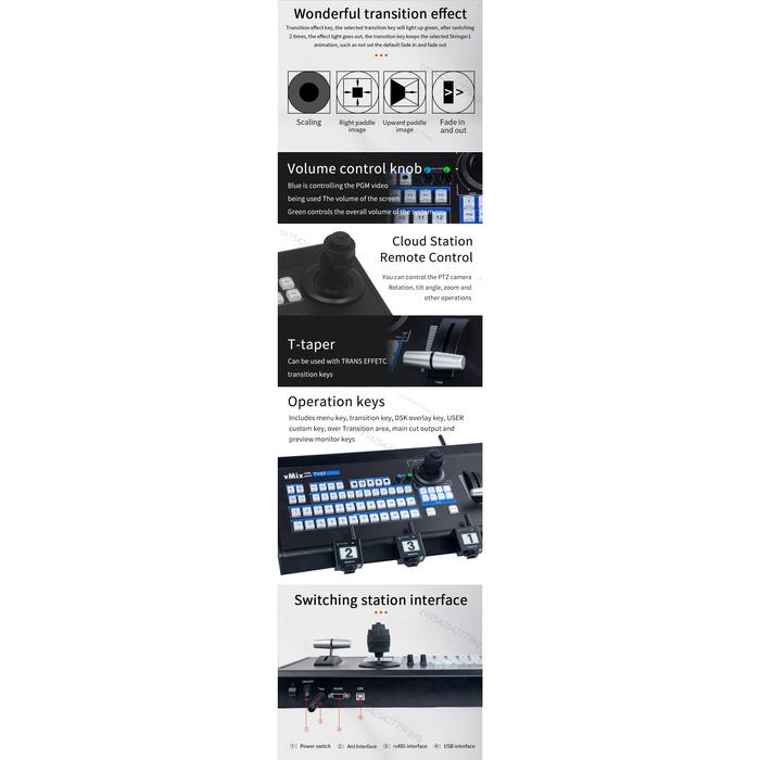 TYST VMix 1600 Panel Kontrol Pengganti dengan Papan Tombol Perekaman
