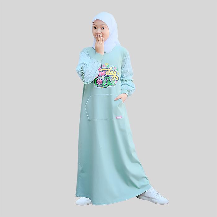 SHIBAKIDS Zhafira Series Gamis Anak Perempuan Bahan Kaos Cotton Combed 24s & Cotton Jepang Sablon Ru
