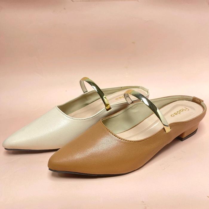 fladeo sandal heels bostong wanita 3cm tali gold Pesta Shoes