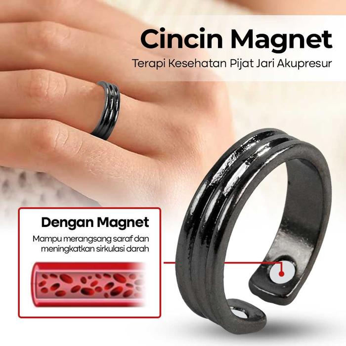 ONEVAN Cincin Magnet Terapi Kesehatan Pijat Jari Akupresur
