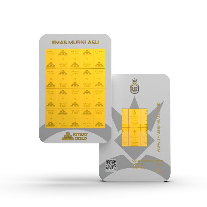 [PERTAMA DI INDONESIA] Emas Murni Asli KitKat Gold Logam Mulia 20 Gram Bersertifikat Resmi Bebas Pot
