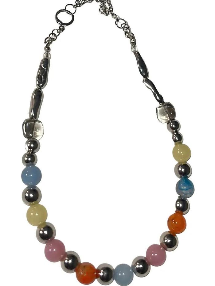 Chrome Candy Necklace Handmade Beads Necklace | Limited Piece