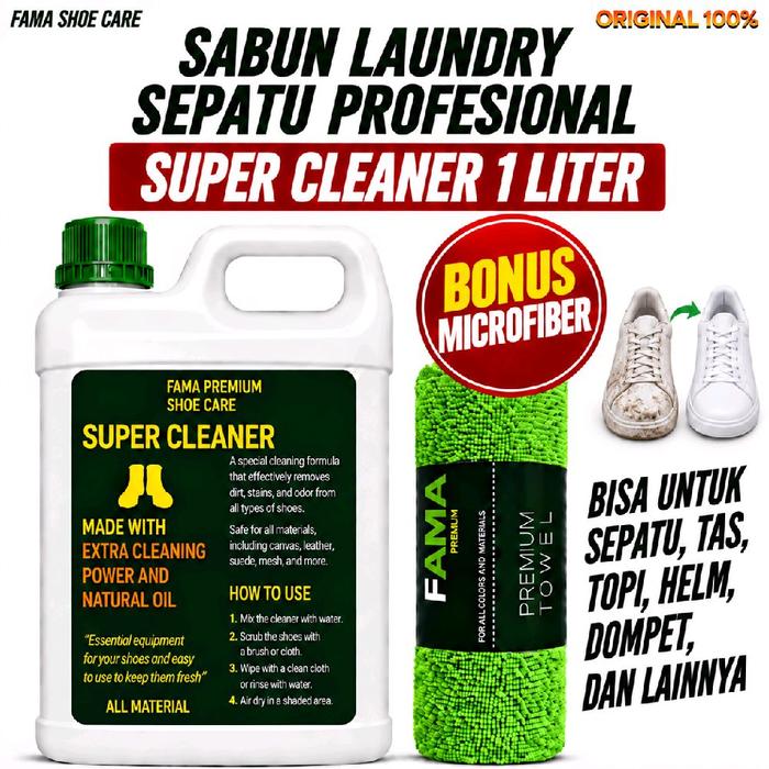 FAMA-SUPER CLEANER 1 LITER-PEMBERSIH SEPATU-SABUN SEPATU-SHOE CLEANER-SHOES CLEANER