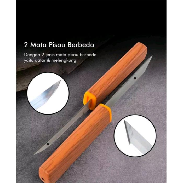 AFL PISAU DAPUR KATANA JEPANG 2 MATA 2IN1